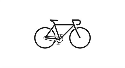 Fototapeta premium Minimalist Black and White Bicycle Icon.