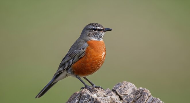 Cape Robin Chat Bird Perched on a Rock in Natural Habitat.