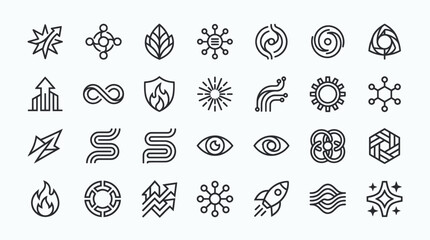 Modern Technology Icons Set: Innovation, Data, Science, Future Concepts © Keset