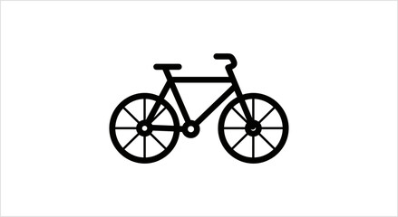 Simple Black Bicycle Silhouette Icon. © Inti