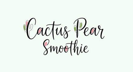 Fototapeta premium Cactus Pear Smoothie Text Design.