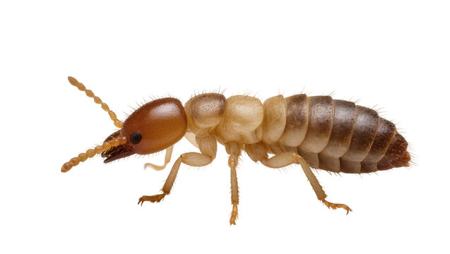 Isolated high resolution macro photo of a brown termite insect pest on an invisible background