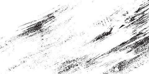 Vintage engraved illustration set featuring dust smears and brush strokes  black paint splatter on white background. Stylish, grunge with a rough, worn look in dust and scratches © MST