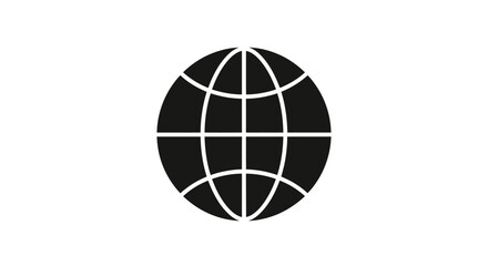 Obraz premium Minimalist graphic globe icon representing global connectivity and the world abstract concept