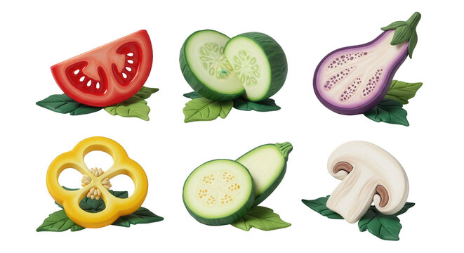 colorful illustrated vegetables on white creating a healthy food concept good for culinary design