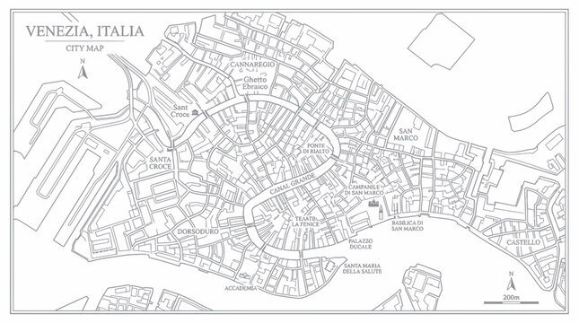 Venice Italy City Map - Detailed Urban Navigation Blueprint