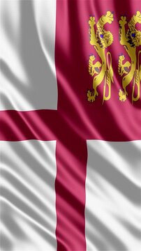 Professional animation of the Sark flag waving in the wind, ideal for regional identity content, island history projects, education, web banner use, and national holiday visuals.