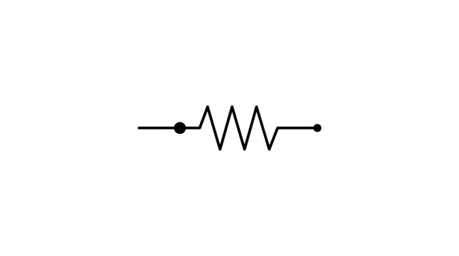 Black electronic resistor schematic symbol icon on white background.