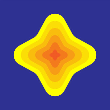 Abstract Gradient Star Shape Ornament Decorative Design Element