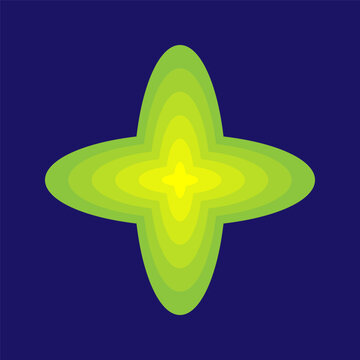 Abstract Green Four Point Star Shape Ornament Vector Design