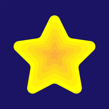 Yellow star ornament shape illustration on dark background