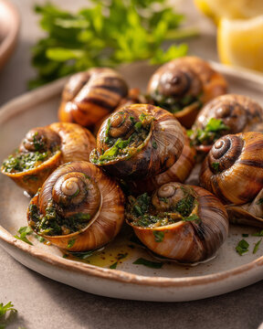 French Bulots Farcis with Garlic Herb Butter and Lemon