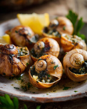 French Bulots Farcis with Garlic Herb Butter and Lemon