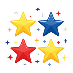 Obraz premium Flat design stars with explosion effects