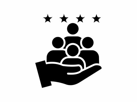 Black costumer icon in a simple flat silhouette style