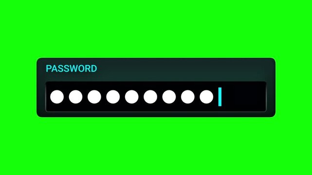 Password input access denied on green screen, failed login attempt concept
