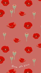 Obraz premium Floral quote social story template