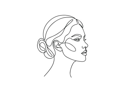 Single line drawing of woman's face