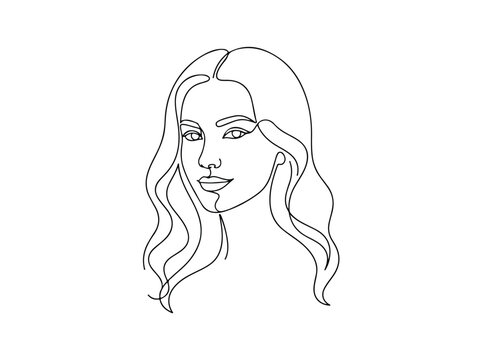 Single line drawing of woman's face