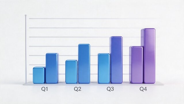 Colorful bar chart with Q1 to Q4 labels