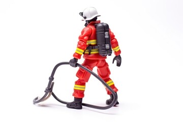 Fototapeta premium Firefighter helmet white background protection.