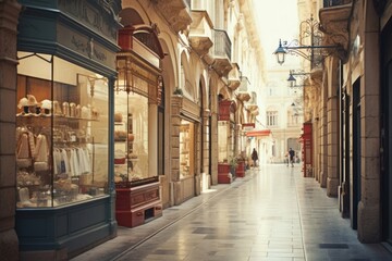 Fototapeta premium Shopping alley street city town.
