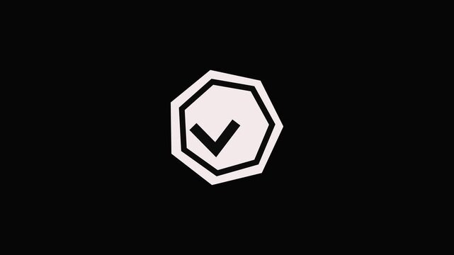 Checkmark yes no animation icon. Video footage of yes or no, true or false with alpha channel. Animated pop-up green check mark 