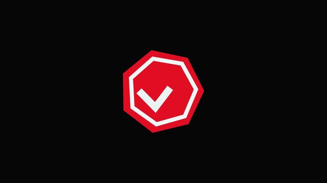 Checkmark yes no animation icon. Video footage of yes or no, true or false with alpha channel. Animated pop-up green check mark 