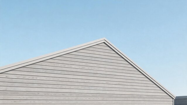 Wooden roof structure against blue sky