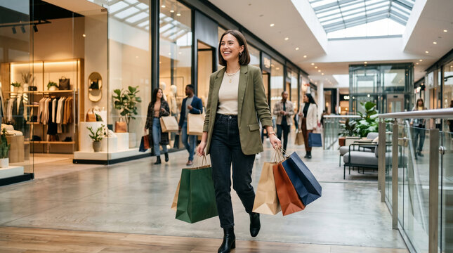 Lady shopping in mall