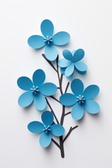 Naklejka premium Exotic blue flower plant art white background.