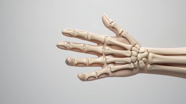Grasping motion of skeletal human hand in medical visualization