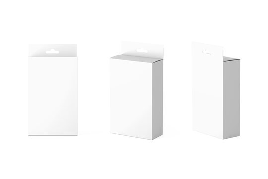 Hanger box set mockup 3d rendering on transparent background