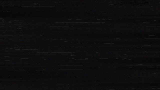 Dark monochrome glitch overlay with subtle horizontal static lines and fine tape distortion. 4K Video