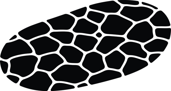 Black and white giraffe skin pattern oval shape icon