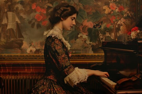 Singer painting keyboard musician.