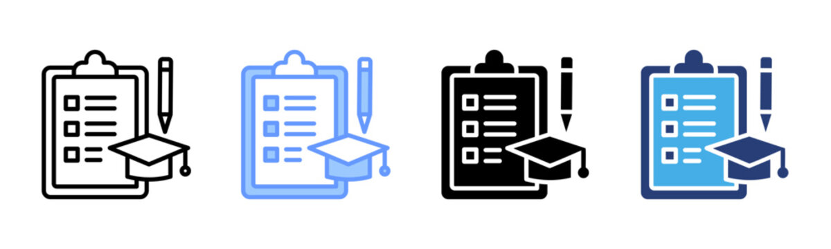 Transcript icon set multiple style collection