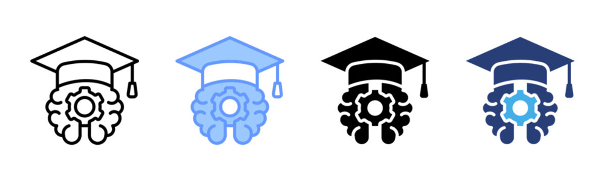 Intelligence Quotient icon set multiple style collection