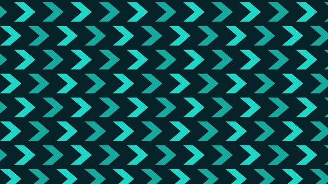 Solid Teal Blocky Horizontal Arrows Flowing Right Seamless Loop
