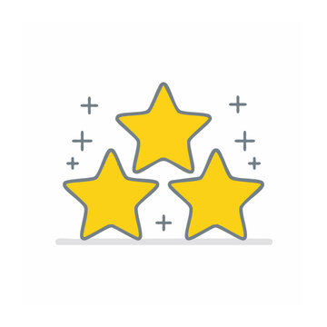 Yellow star with plus signs vector icon