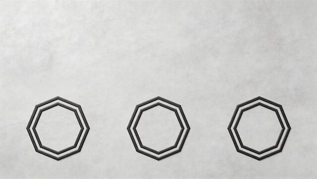 Three concentric octagons on textured surface