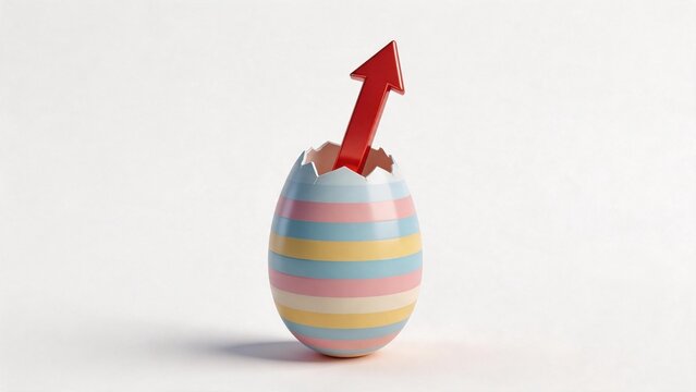 Easter egg with red arrow pointing up