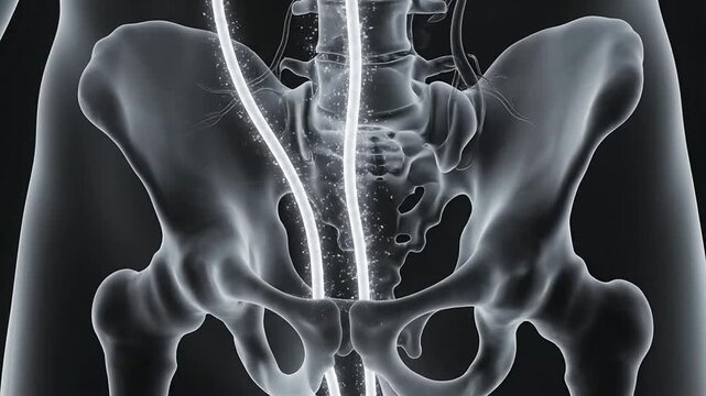 Detailed Anatomical Illustration Of The Vas Deferens In A Transparent Male Pelvis Representing Key Structures Of Male Reproductive Health And Anatomy