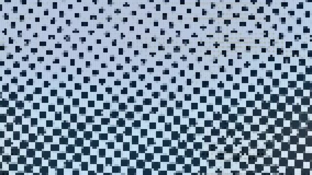 Black and White Digital Glitch Animated Checkerboard Background. 4K Video