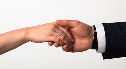 Obraz premium Handshake of professional man and woman for business partnership and deal agreement