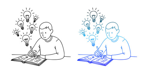 Brainstorming Student Creative Ideas Out Line Isolated Transparent PNG Suitable For Education Learning Concept © oy