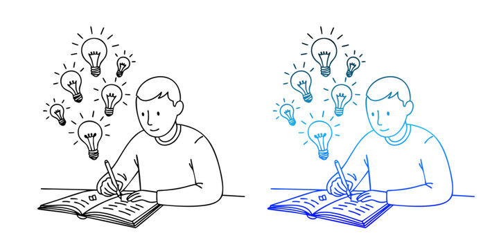 Brainstorming Student Creative Ideas Out Line Isolated Transparent PNG Suitable For Education Learning Concept
