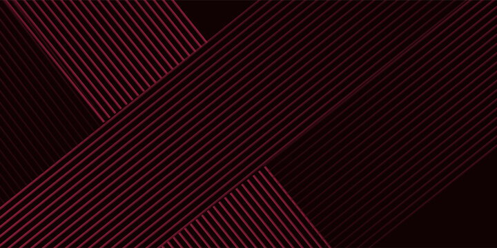 Trendy dark tech background. Abstract vector design of red vertical stripes pattern on black backdrop, futuristic digital texture, and minimal banner.
