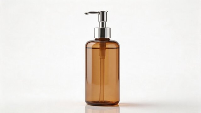 Amber bottle with pump dispenser