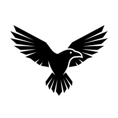 Fototapeta premium Black bird in flight silhouette 1.